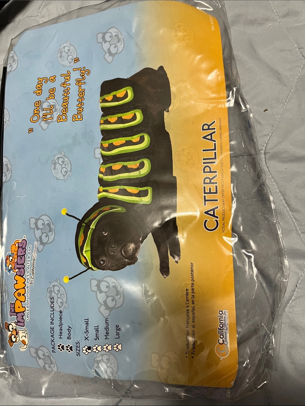 Caterpillar Dog Costume - Black & Green